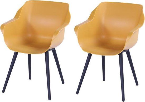 Hartman Sophie Armchair - Yellow - Set of 2 - Black Frame