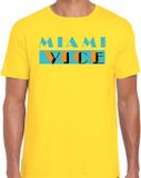 Bellatio Decorations Toppers verkleed T-shirt heren - Miami Vice - geel - Tropische feestkleding XL