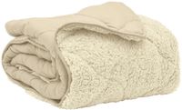 vidaXL - Couette quatre saisons matelassée crème 140 x 200 cm