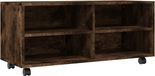 vidaXL Meuble TV avec roulettes 90x35x35 cm bois de chêne fumé travaillé