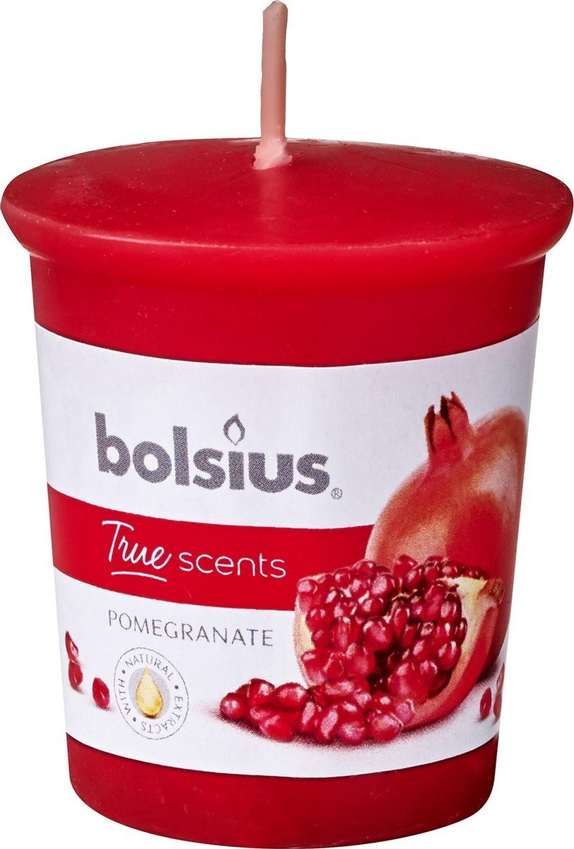 Bolsius Geurkaars True Scents Pomegranate 4,5 Cm Wax Rood