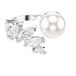 Swarovski Mesmera Open Ring, Crystal Pearl, Marquise-Slijpsel, Wit, Rodium Verguld