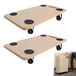 UISEBRT 2 pièces planche à roulettes, 58 x 29 cm, chariot de transport, chariot à meubles, rouleau, chariot de transport, moyen de transport, chariot à caisses, adapté pour déménagements et transport de meubles, capacité de charge 200 kg