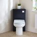 Hudson Reed Cluo WC-Ombouw Hoekmontage Modern Zwartgrijs met Reservoir, Covelly Staand Toilet en Chromen Spoelknop