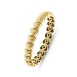 Lucardi Dames 14 karaat gouden ring hartschakel - Ring - 14 Karaat Goud - Goud - 16.50 / 52 mm