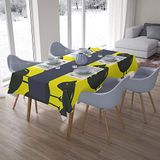Bonamaison Tafelkleed, Anti-Mold, Sneldrogend, Waterdicht, 100% Polyester Tafellaken, Neon Geel, Rook, 140 x 200 Cm