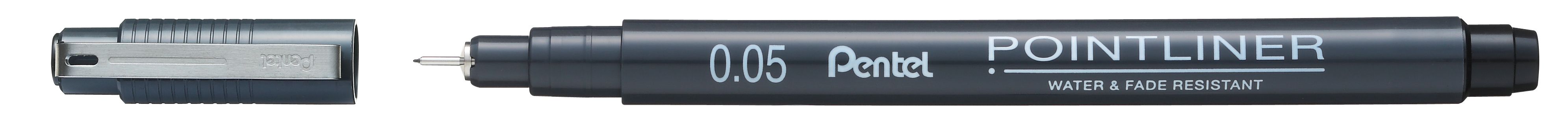 Pentel Pointliner Fineliner - Zwart - 0.05mm - 12 stuks