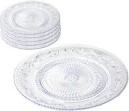 Plasticforte Assiettes de dîner incassables - 6x - plastique - style cristal - transparent - D25 cm