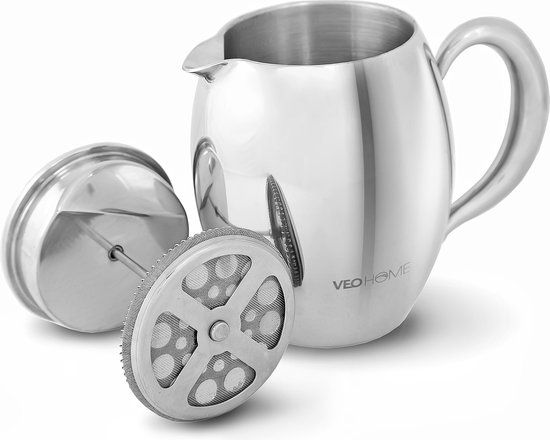 VeoHome French Press - 0.75L - Stainless Steel - Insulated