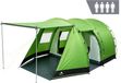 CampFeuer Super+ tent voor 4 personen, groen/zwart, XXL tunneltent met 2 ingangen en een luifel