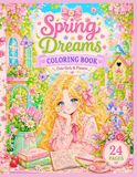 Spring Dreams Coloring Book: Anime and Manga Style Coloring Book for Teens and Adults, Cute Aesthetic Girls and Floral Scenes