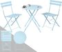 Albatros International Albatros Bistroset 3-Delig, Blauw - Bistrotafel met 2 Stoelen - Inklapbare Stoelen en Tafel van Robuust Metaal