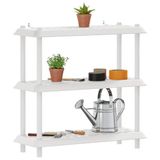 vidaXL - Plankenunit - 3-laags - 100 x 40 x 96 cm - PP - Wit