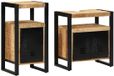 vidaXL Meuble de salle de bain 2 pièces Marron Bois de manguier brut massif