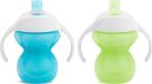 Munchkin Drinkbeker 2-pack - Click Lock Bite proof trainer cup - Tuitbeker voor baby's - Overgangsbeker - vanaf 6 maanden - Beker met handgrepen - 207ml - Groen/Blauw