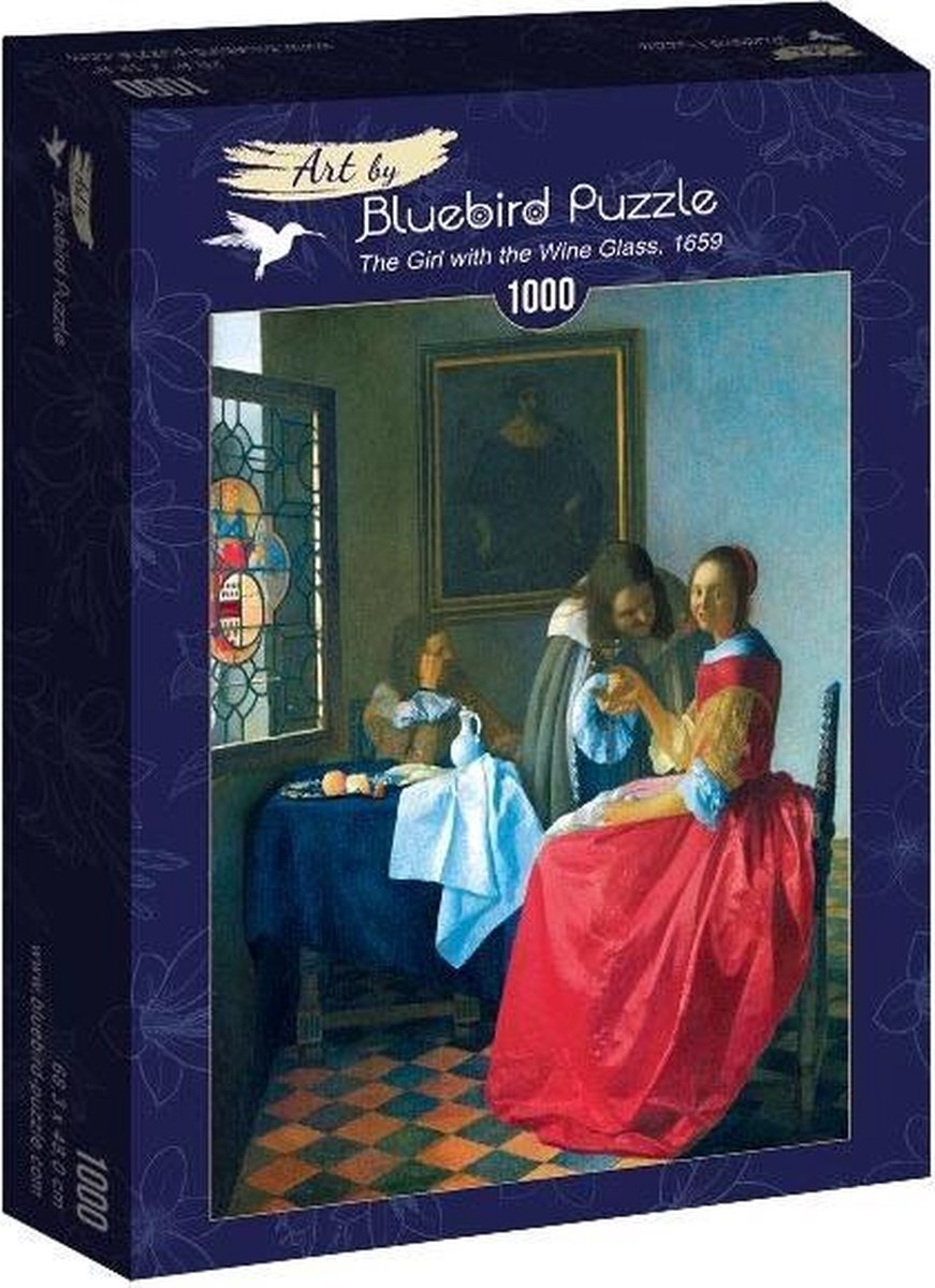 Bluebird Puzzle Vermeer - The Girl with the Wine Glass Puzzel (1000 stukjes)