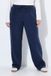 Ulla Popken - Dames - Broek Rose wijde rechte pijpen elastische tailleband - Marine - Maat 42+