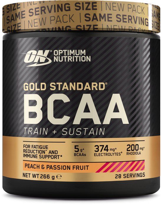 Optimum Nutrition Gold Standard BCAA - Peach & Passion Fruit - Aminozuren - Train & Sustain - 266 gram