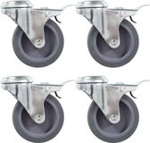 vidaXL Zwenkwielen met Rem - 75mm - 24 stuks