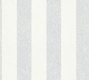 A.S. Création Strepen Behang | Modern - zilver wit - Vliesbehang - 10,05 m x 0,53 m