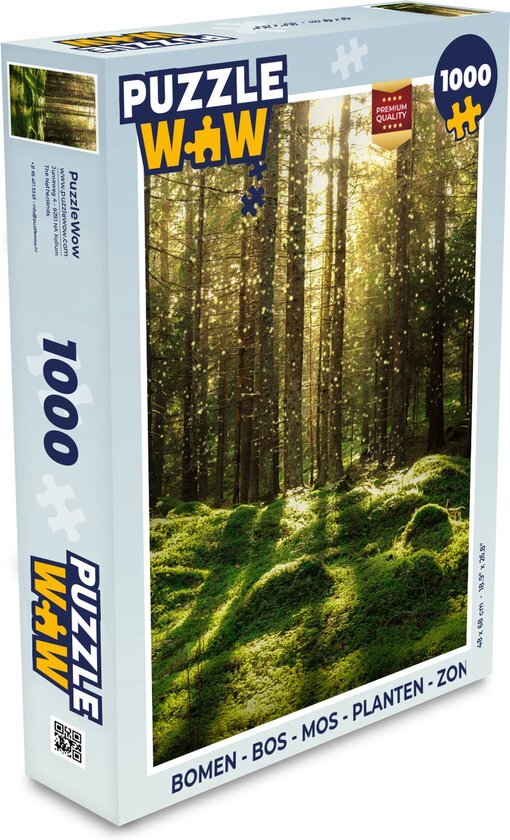 MuchoWow Puzzel Bomen - Bos - Mos - Planten - Zon - Natuur - Legpuzzel - Puzzel 1000 stukjes volwassenen - Sinterklaas cadeautjes - Sinterklaas voor grote kinderen