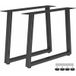 Ensemble de 2 pieds de table trapézoïdaux en acier (12 trous, 12 vis incluses), capacité de charge de 75 kg, pour bancs et tables basses, noir.