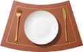 Merkloos Tafelmatten Set - Placemats Keuken - Tafel Beschermen - Hittebestendig Leer - 6 Stuks 30x50 - Effenn Kleur