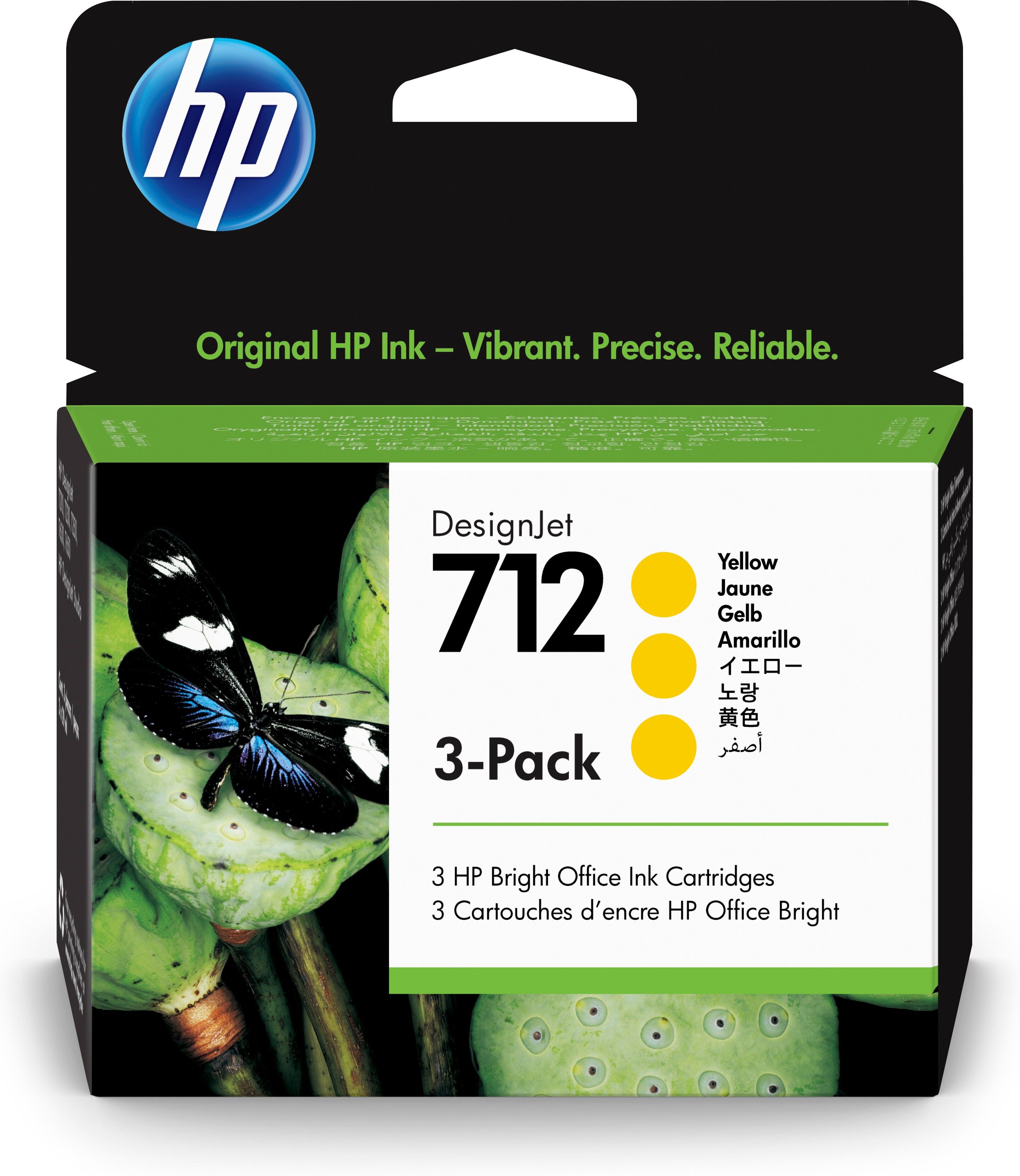 HP 712 - Inktcartridge - 3-pack - Geel - 29 ml - Origineel