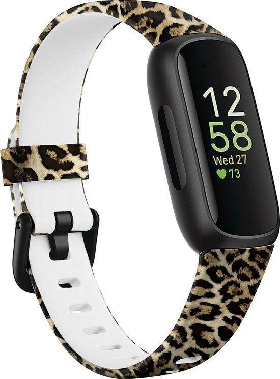 Siliconen Smartwatch bandje voor Fitbit Inspire 3 - Leopard - Maat L