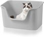 OEM Bol Grote Kattenbak - Open model - Met hoge rand - Spatwaterdicht - Zonder deksel - Voor grote katten en kittens - Grijs - 44x38x22cm