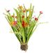 Flair Flower Kunstgrasstruik met margrieten, kunstbloemen, grasbundel, gerbera, bundel, stagras, decoratie, kunstplant, grasbundel, groene plant, siergras, struiken