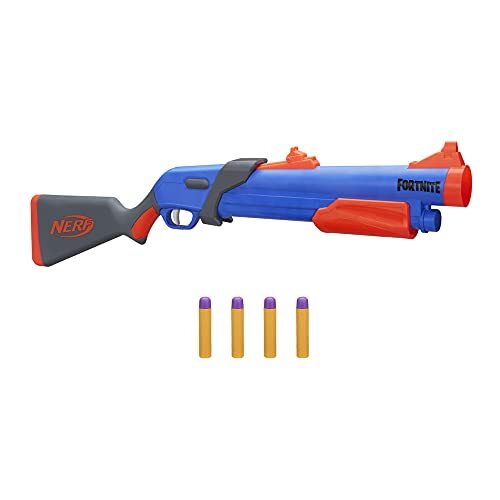 NERF Fortnite Pump SG-blaster, pompmechanisme voor Mega-dartactie, achterlader, 4 Mega-darts, voor kinderen, tieners en volwassenen