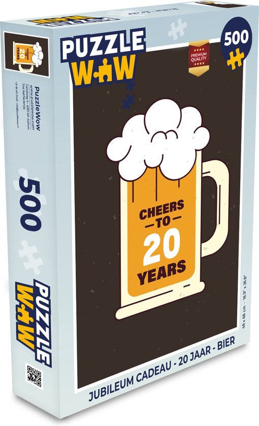 MuchoWow Puzzel Jubileum cadeau - 20 Jaar - Bier - Legpuzzel - Puzzel 500 stukjes