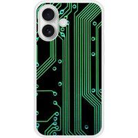 Apple iPhone 16 Verstevigd hoesje met sublimatie bedrukking, Texture circuit geek