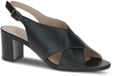 Caprice Dames Sandaaltje 9-28309-46 Zwart Leer Blokhak 5-7cm G-breedte Maat 39 EU