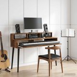 vidaXL Studiobureau, antiek hout, 110 x 42,5 x 36 cm