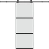 vidaXL Porte coulissante avec quincaillerie 76x205 cm verre trempé et aluminium
