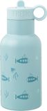 Fresk Thermosfles 350 ml - RVS Waterfles – Lekvrije Drinkfles voor Kinderen – Koude en Warme Dranken – BPA-vrij – Onbreekbaar – 2 Doppen – Thermosbeker – Drinkbeker Jongens - Blauw - Submarine