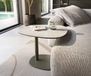 Eleny Table d'appoint Edge 60x60 cm Céramique Onyx Champagne Métal Titane