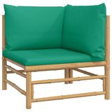 vidaXL 3-delige Loungeset met kussens Bamboe Groen