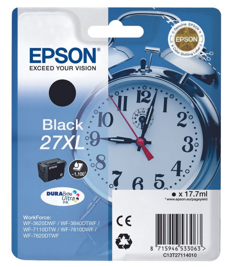 Epson 27XL Black Ink Cartridge - High Yield - Original