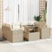 Prolenta Maison Exclusive - Ensemble de salon de jardin 7 pièces avec coussins, polyrotin beige