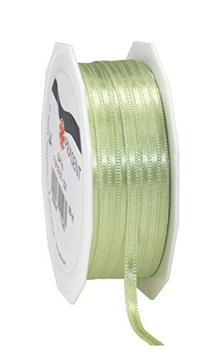 Präsent Panda Präsent C.E. Pattberg SATIN pastelgroen, 50 m satijnlint voor het inpakken van geschenken, 3 mm breed, cadeaulint om te versieren en knutselen, decoratielint voor cadeautjes, voor elke gelegenheid