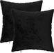 vidaXL Kussensloop - 2 stuks - HEERLEN - Zwart - 40 x 40 cm - Flanel