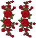 Merkloos - Patch de broderie décorative - Bouquet - Fleurs rouges - Applique brodée - Fleur rose - Patchs à coudre - Ornement en polyester - Utilisable sur vêtements - Robe - Sacs à dos - 2 Pièces - Fleurs - Bohème - Amour - Col