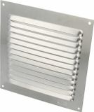 AMIG Ventilatierooster/muurrooster - 150 x 150mm - aluminium - zilver - schoepenrooster