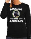 Bellatio Decorations Amazing Wild Animals Sweater Panter Zwart Dames M
