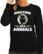 Bellatio Decorations Amazing Wild Animals Sweater Panter Zwart Dames M