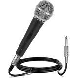 Pyle Microfoon-Karaokemicrofoon- Handmicrofoon-Microfoon met AAN/UIT Schakelaar - Inclusief 4,5 m XLR Audiokabel naar 6,35 mm Audioaansluiting