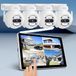 SriHome WiFi videobewakingsset, 4 camera's 5 MP, monitor 10,1 inch, nachtzicht, bewegingsdetectie, afstandsbediening